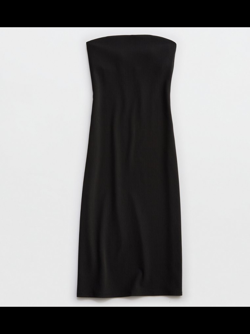 NWT OFFLINE By Aerie Stripe Rib Night Out Midi Tube Dress Black Medium